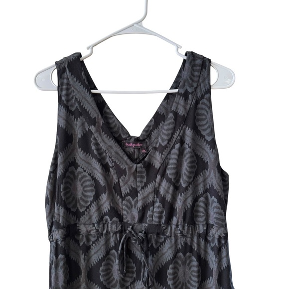 Fresh Produce Printed Maxi Tank Summer Dress Size Lg Black Gray Casual Longline - Picture 4 of 11